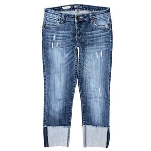 Kut from the Kloth Cameron Straight Leg Cuffed Distressed Jeans Women’s Size 4